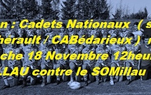 les cadets nationaux jouent dimanche ...