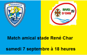 match amical à rené char samedi 7 septembre