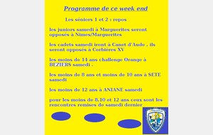 Programme du week end ...