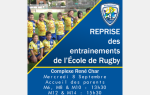 Reprise de l'École de Rugby 