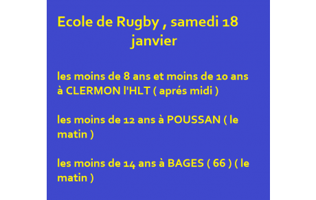 Ecole de Rugby .....